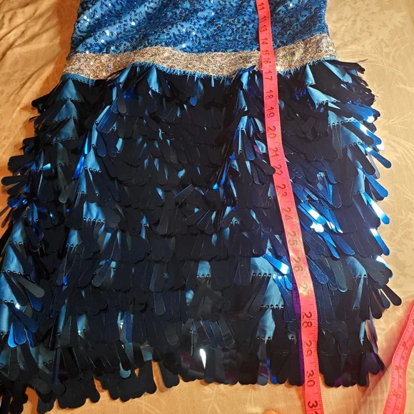 Weissman Costumes Blue Fringe Costume Girls Size XLC